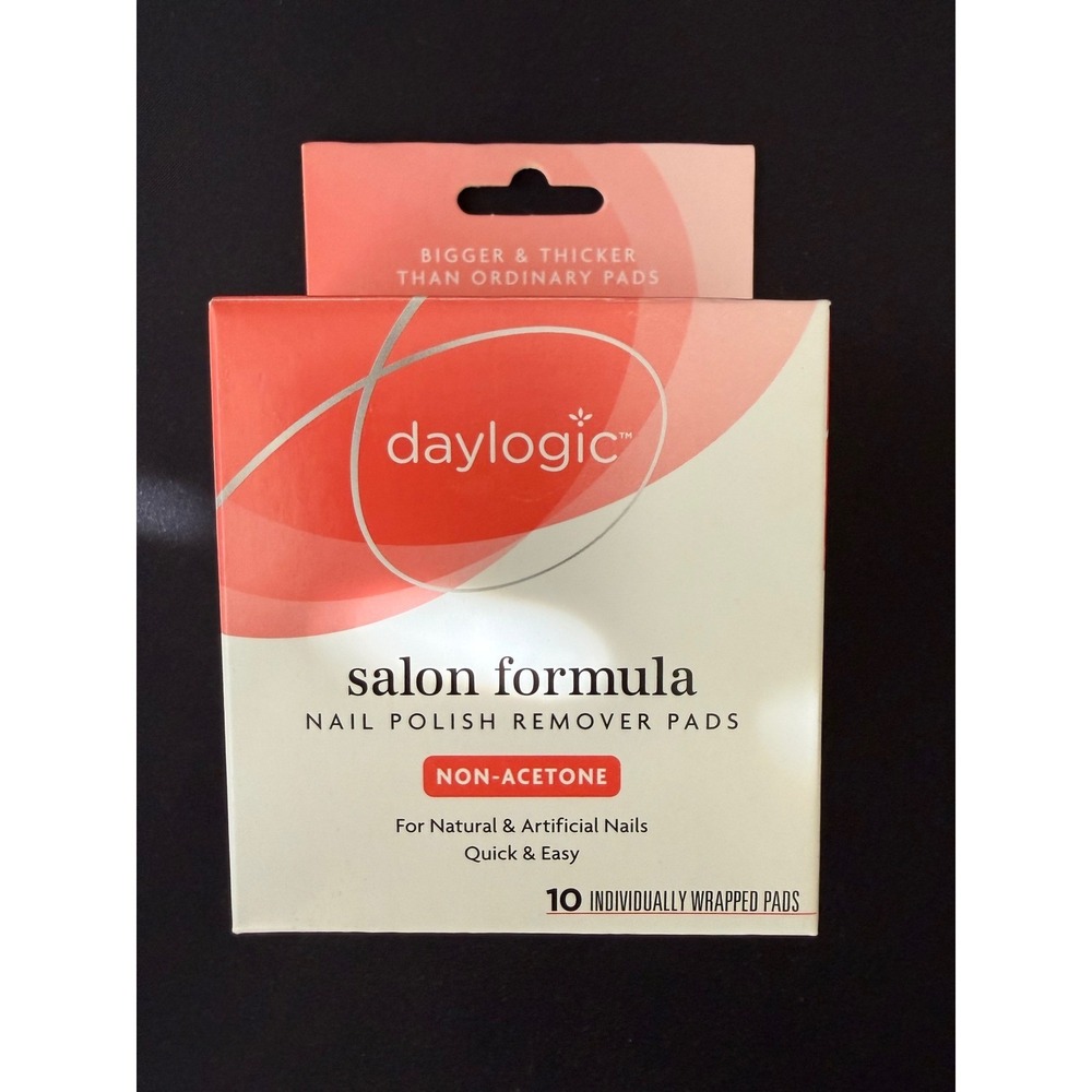 Daylogic Salon Formula Nail Polish Remover Pads Non-Acetone 10 Count Travel Size